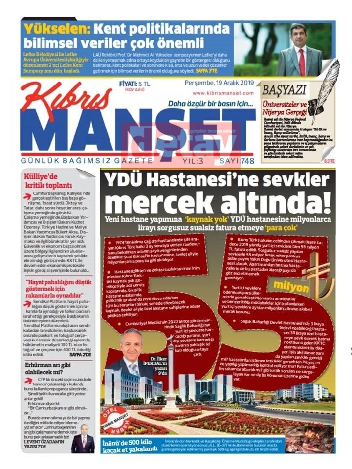 GAZETE MANŞETLERİ 19 ARALIK 2019 PERŞEMBE galerisi resim 8