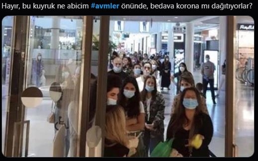 AVM girişlerindeki kuyruklar Twitter'da TT oldu galerisi resim 2