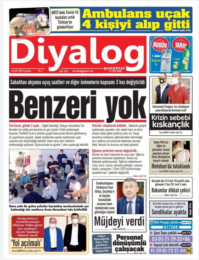 KKTC Gazeteleri Bugün Ne Yazdı? 10 Eylül 2020 Perşembe galerisi resim 8