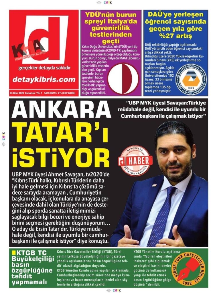 KKTC'de gazeteler bugün ne yazdı?  3 Eylül 2020 Cumartesi galerisi resim 1