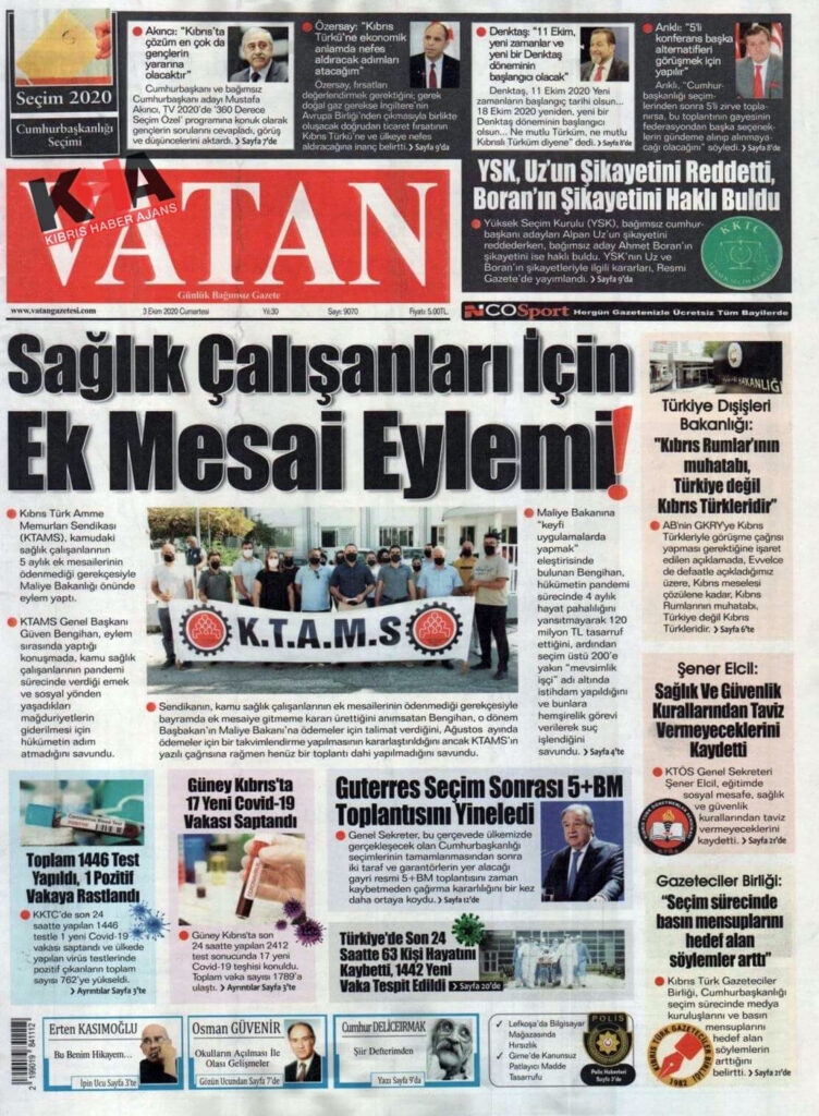 KKTC'de gazeteler bugün ne yazdı?  3 Eylül 2020 Cumartesi galerisi resim 7