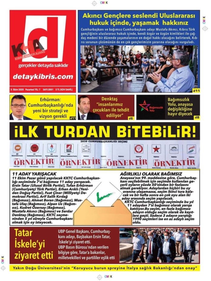 KKTC'de Gazeteler Bugün Ne Yazdı? 05 Ekim 2020 Pazartesi galerisi resim 1