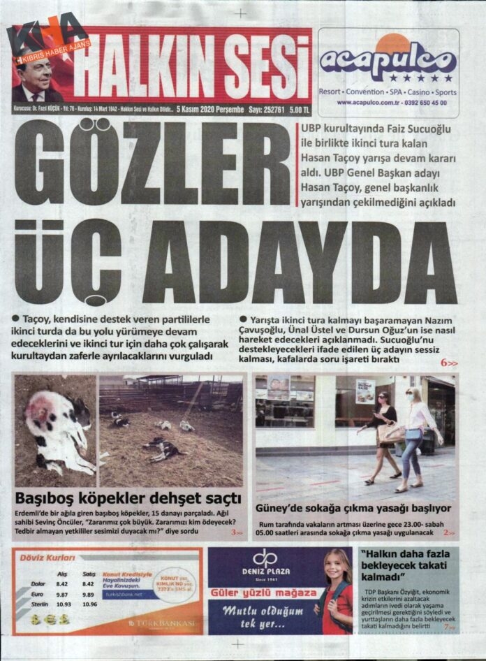 KKTC'de Gazeteler Bugün Ne Yazdı? 05 Kasım 2020 Perşembe galerisi resim 2