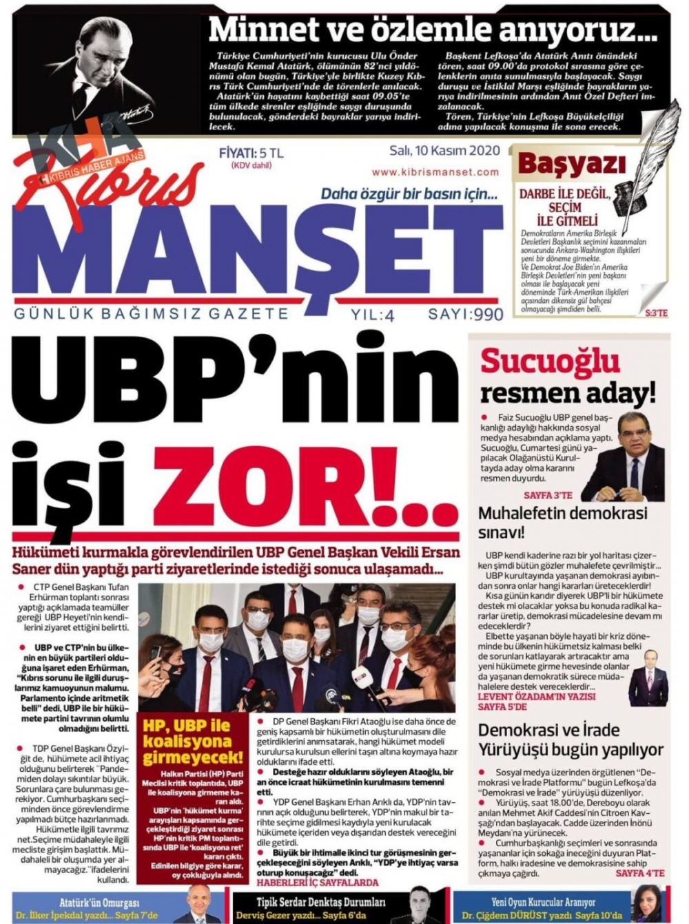 KKTC'de Gazeteler Bugün Ne Manşet Attı? ( 10 Kasım 2020 Salı ) galerisi resim 9