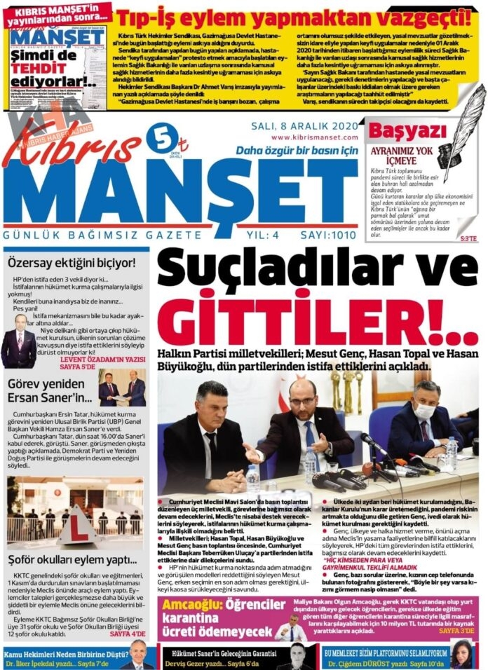 KKTC'de Gazeteler Bugün Ne Manşet Attı? ( 8 Aralık 2020 Salı ) galerisi resim 6