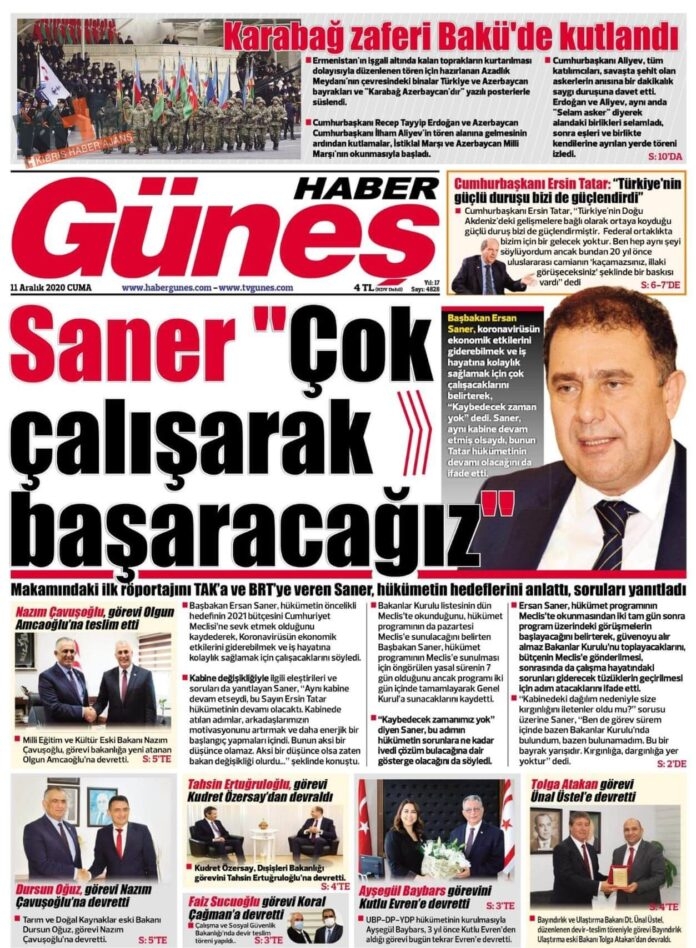 KKTC'de Gazeteler Bugün Ne Manşet Attı? ( 11 Aralık 2020 Cuma ) galerisi resim 5