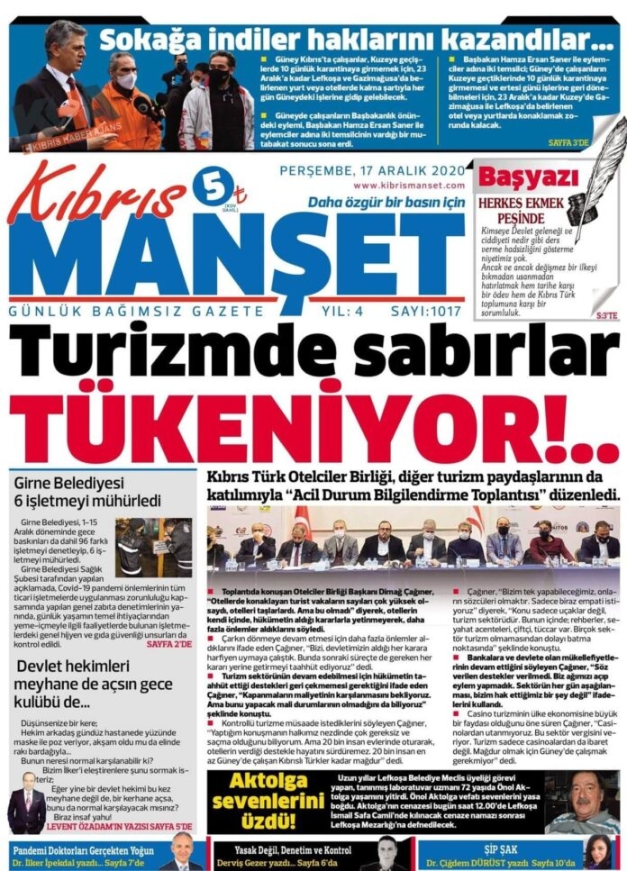 KKTC'de Gazeteler Bugün Ne Manşet Attı? ( 17 Aralık 2020 Perşembe ) galerisi resim 10