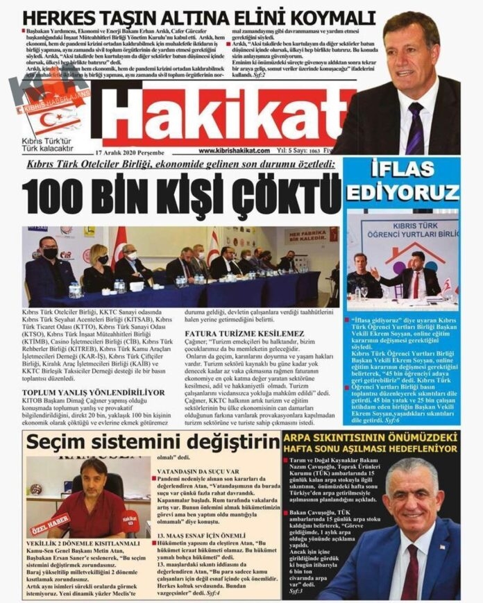 KKTC'de Gazeteler Bugün Ne Manşet Attı? ( 17 Aralık 2020 Perşembe ) galerisi resim 8