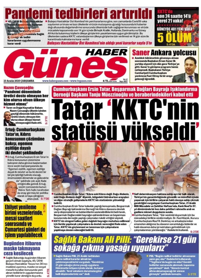 KKTC'de Gazeteler Bugün Ne Manşet Attı? ( 23 Aralık 2020 Çarşamba ) galerisi resim 8