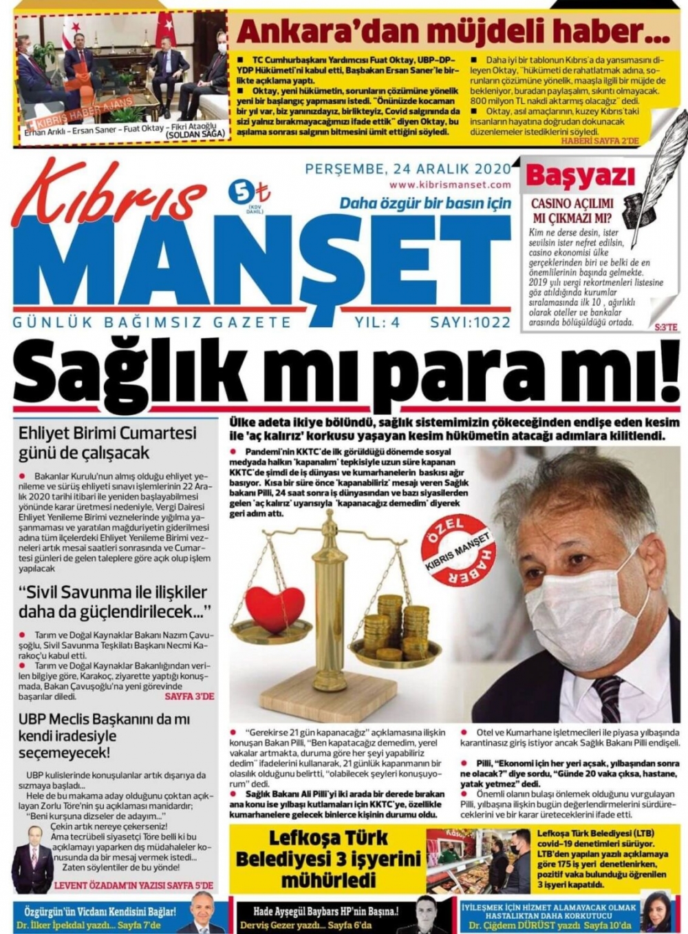 KKTC'de Gazeteler Bugün Ne Manşet Attı? (24 Aralık 2020  Perşembe) galerisi resim 5