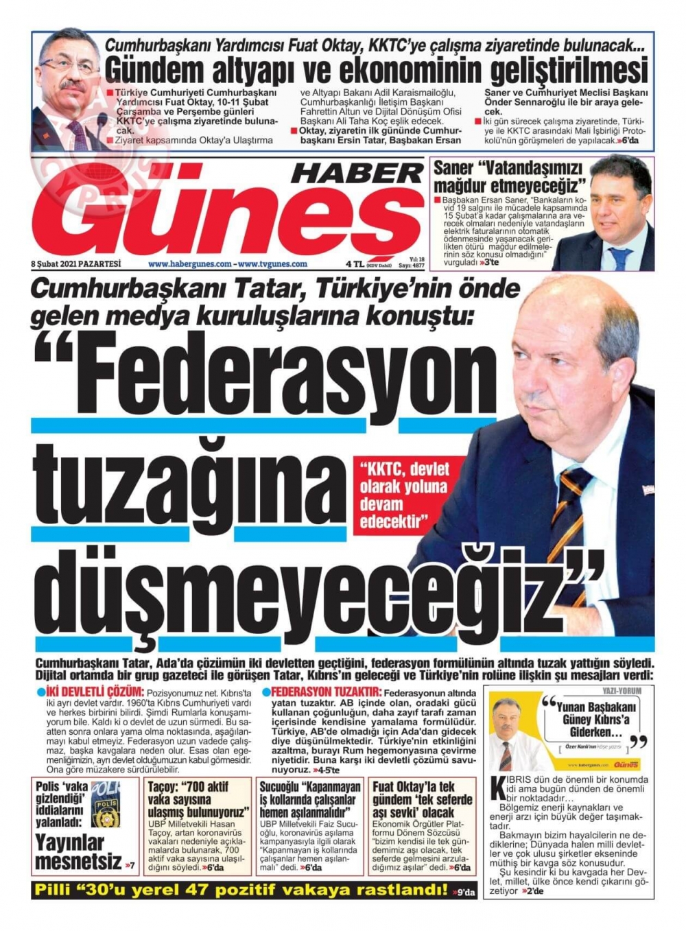 KKTC'de Gazeteler Bugün Ne Manşet Attı? (08 Şubat 2021) galerisi resim 11