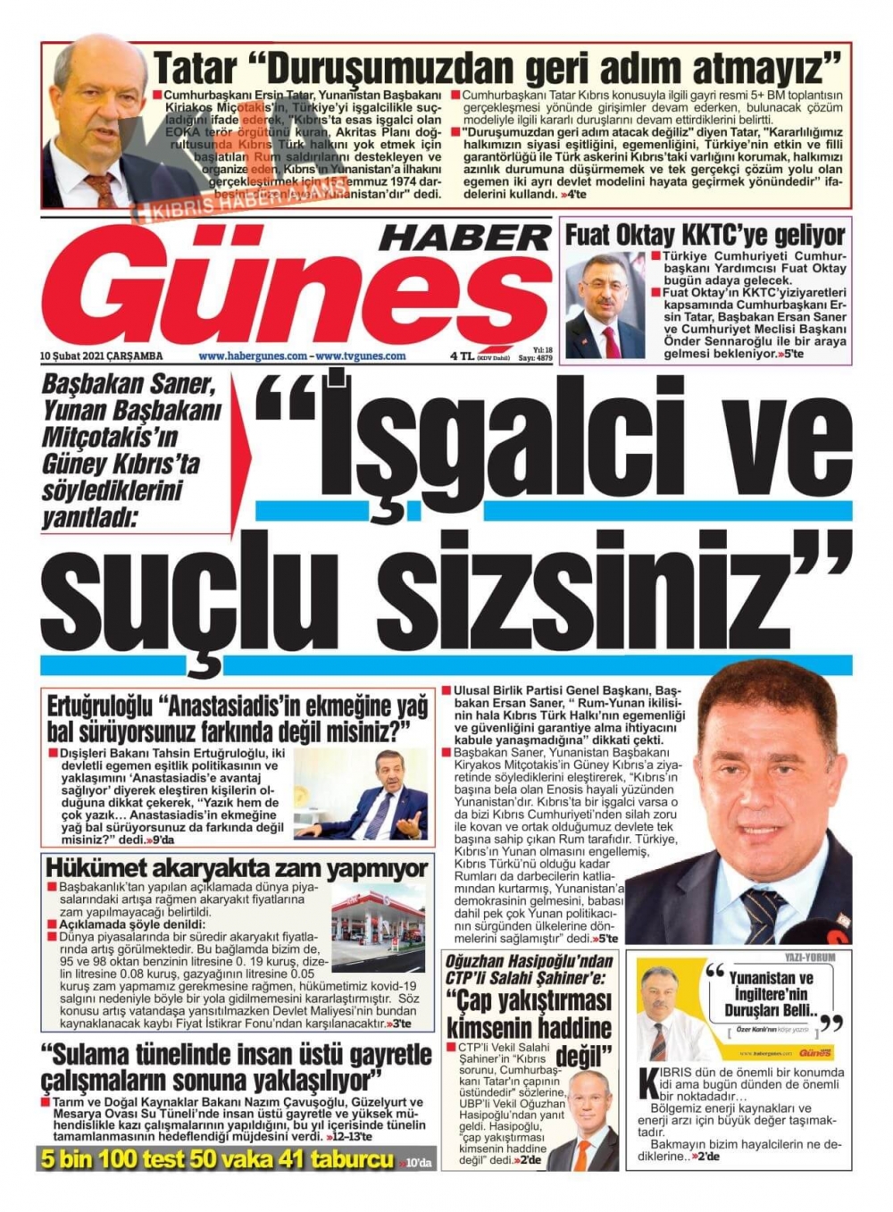 KKTC'de Gazeteler Bugün Ne Manşet Attı? (10 Şubat 2021) galerisi resim 4