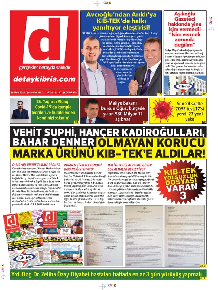 KKTC'de Gazeteler Bugün Ne Manşet Attı? (10 Mart 2021) galerisi resim 1