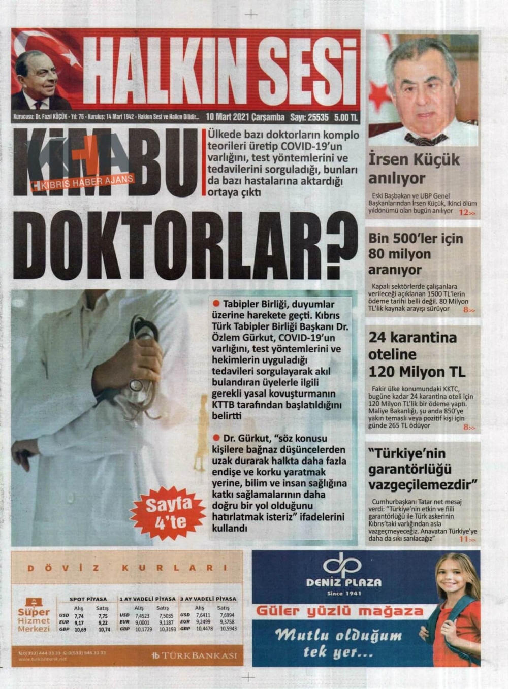 KKTC'de Gazeteler Bugün Ne Manşet Attı? (10 Mart 2021) galerisi resim 4