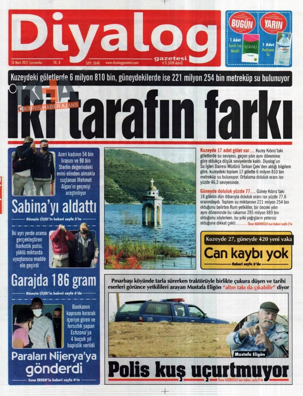 KKTC'de Gazeteler Bugün Ne Manşet Attı? (10 Mart 2021) galerisi resim 8