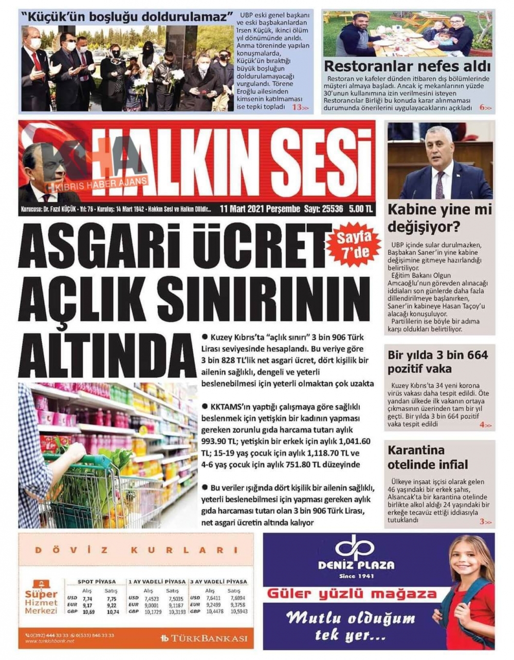 KKTC'de Gazeteler Bugün Ne Manşet Attı? (11 Mart 2021) galerisi resim 12