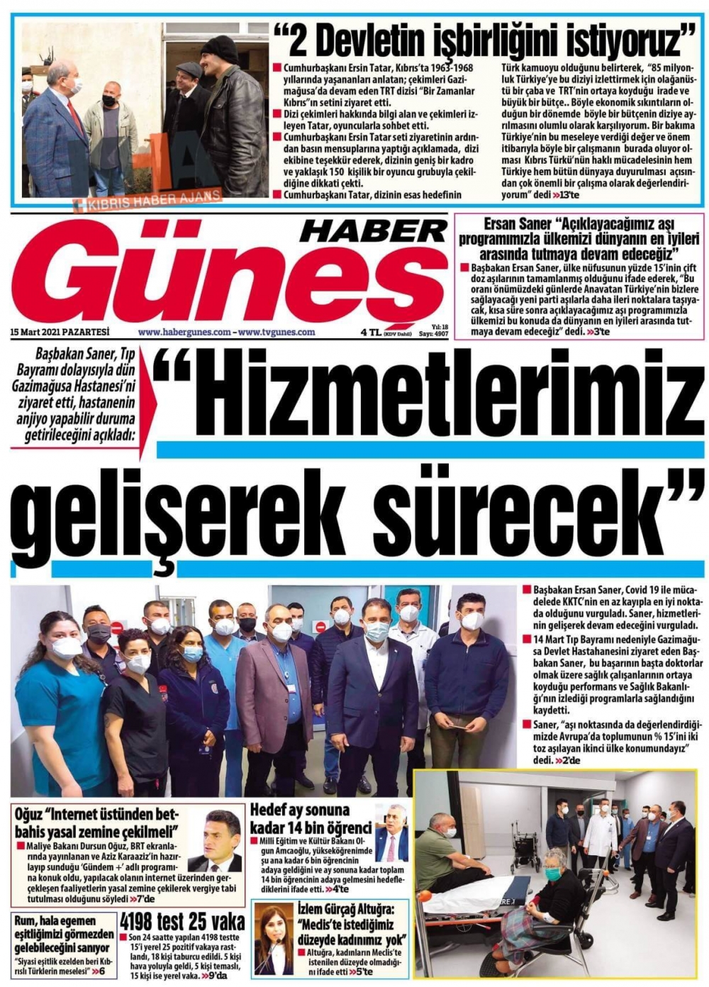 KKTC'de Gazeteler Bugün Ne Manşet Attı? (15 Mart 2021) galerisi resim 10