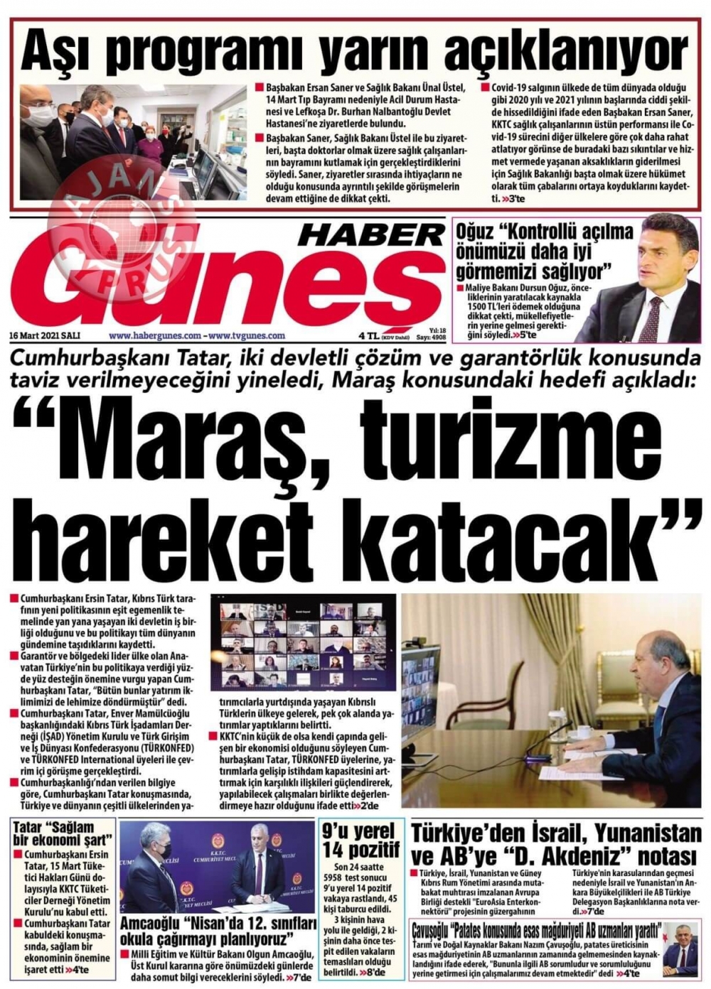 KKTC'de Gazeteler Bugün Ne Manşet Attı? (16 Mart 2021) galerisi resim 10