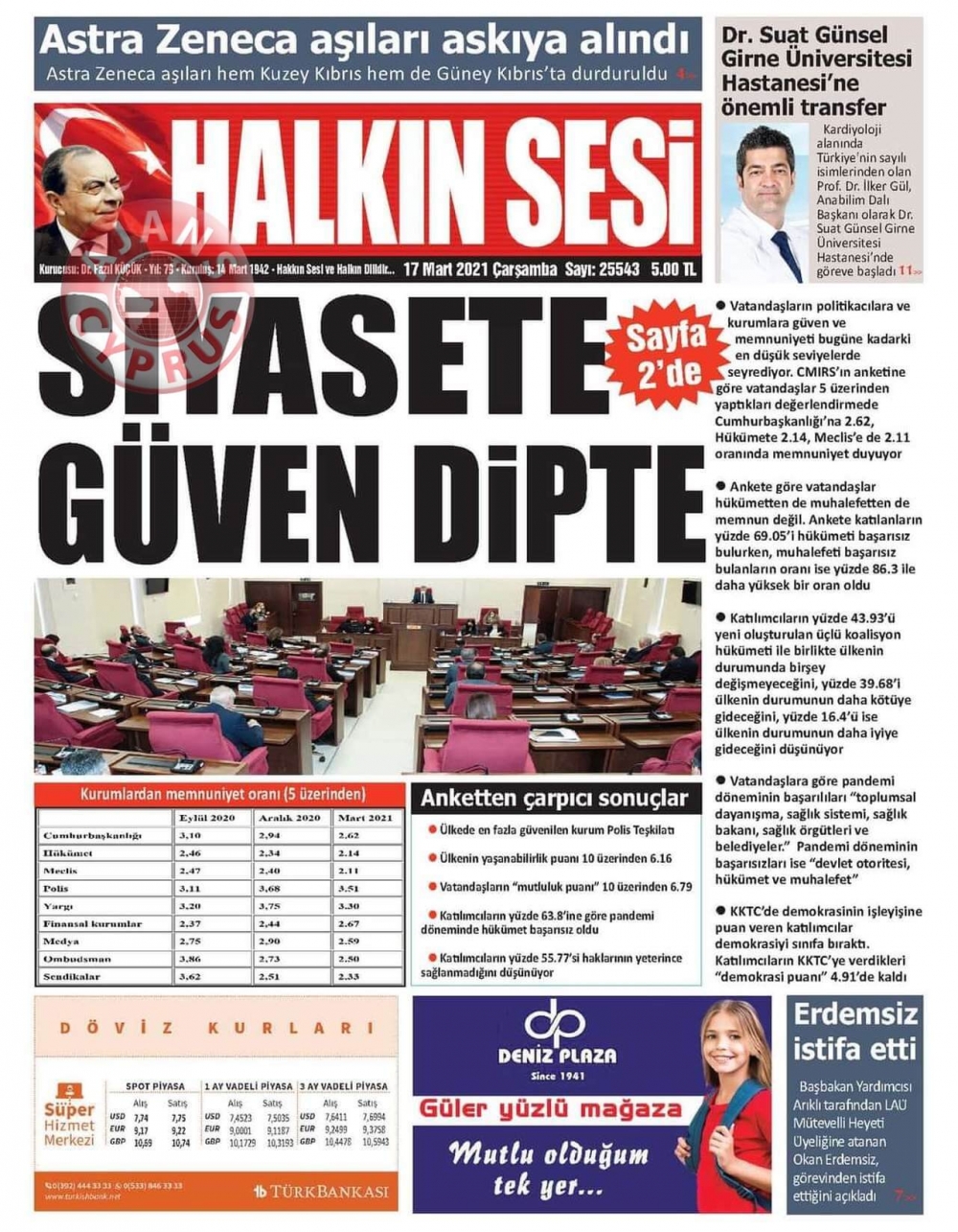 KKTC'de Gazeteler Bugün Ne Manşet Attı? (17 Mart 2021) galerisi resim 7