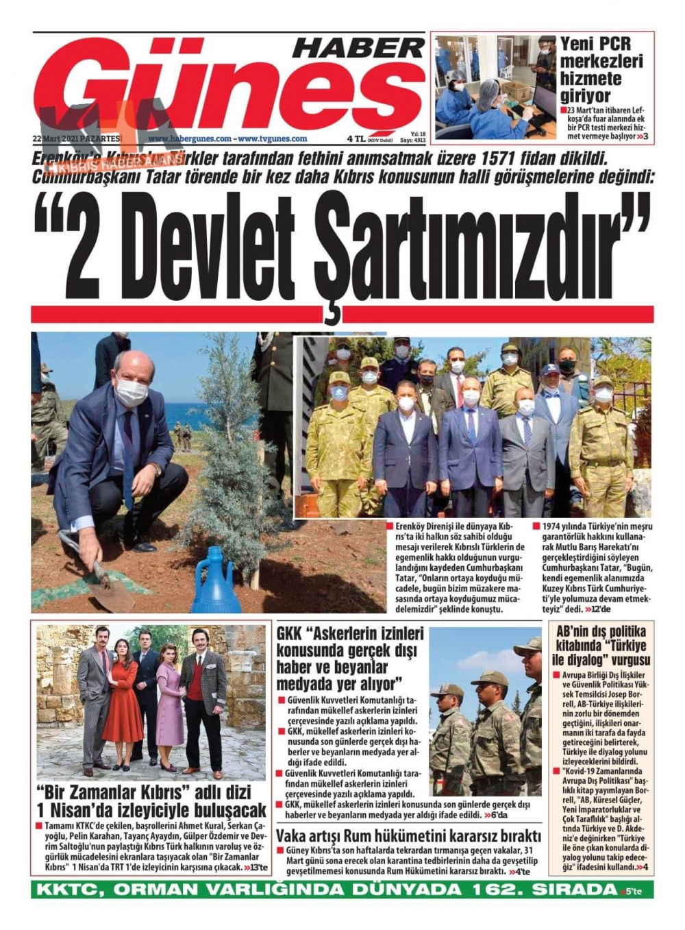 KKTC'de Gazeteler Bugün Ne Manşet Attı? (22 Mart 2021) galerisi resim 10