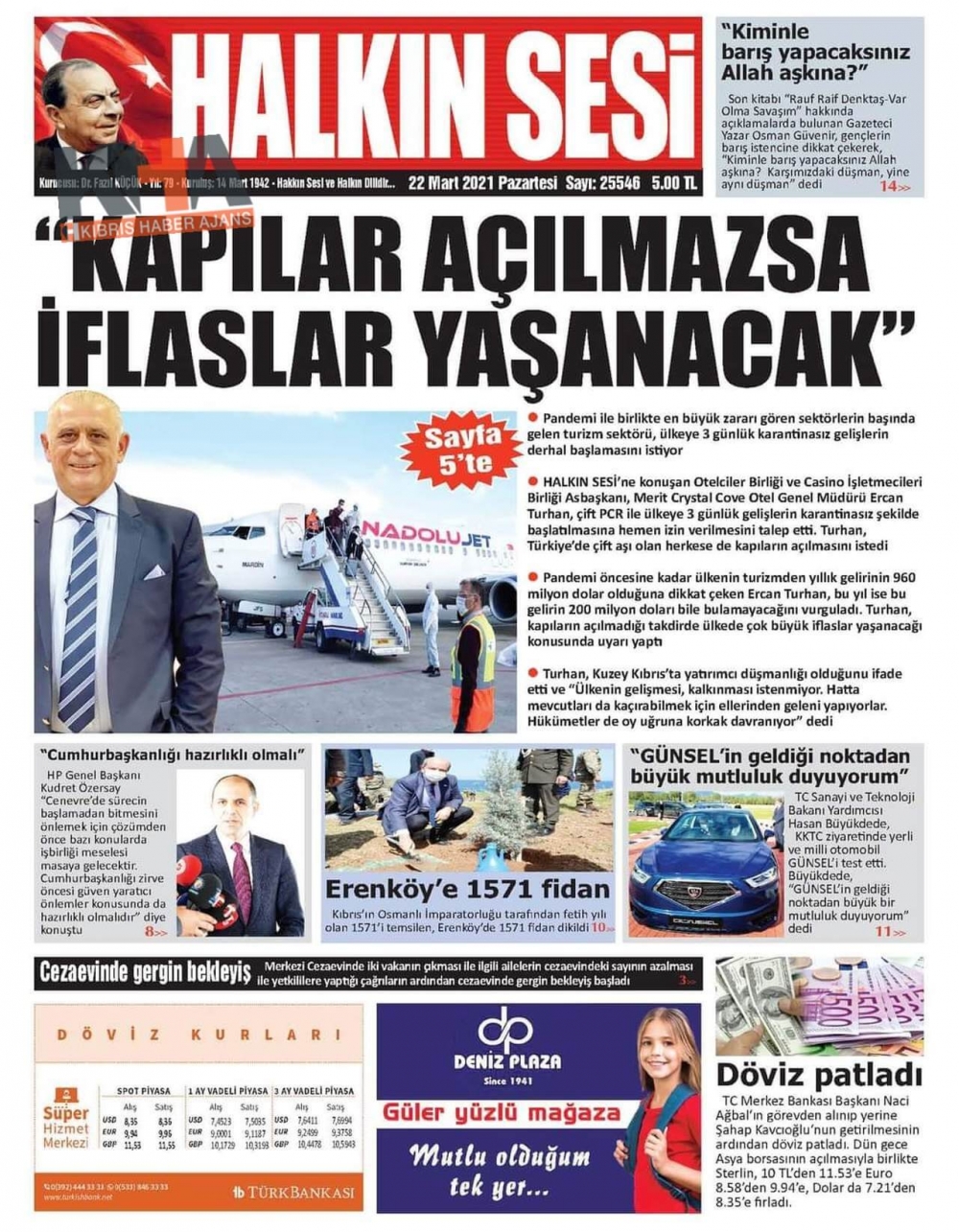 KKTC'de Gazeteler Bugün Ne Manşet Attı? (22 Mart 2021) galerisi resim 3