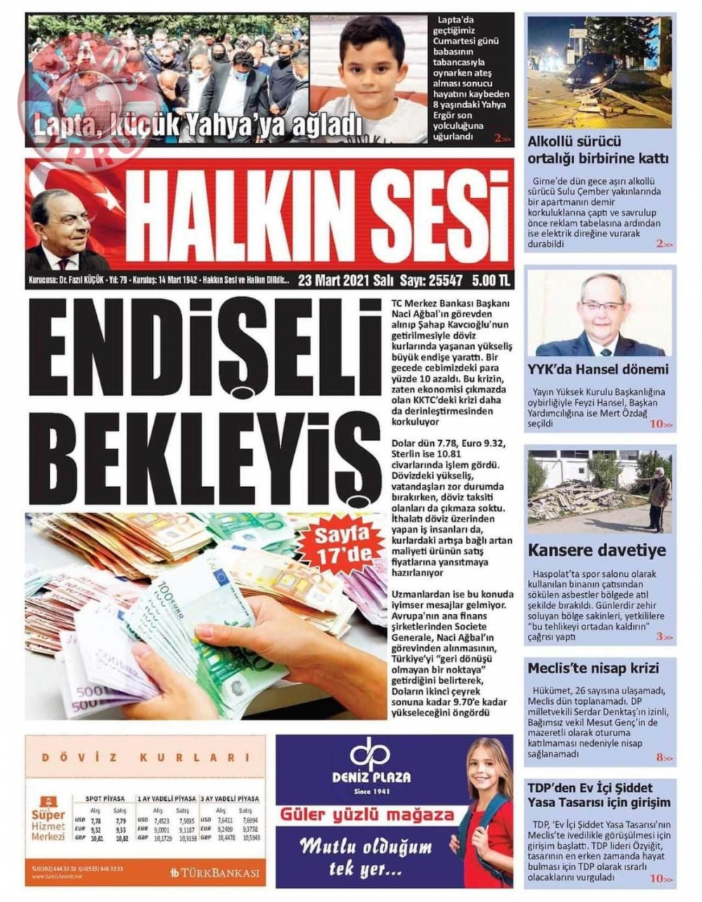 KKTC'de Gazeteler Bugün Ne Manşet Attı? (23 Mart 2021) galerisi resim 5