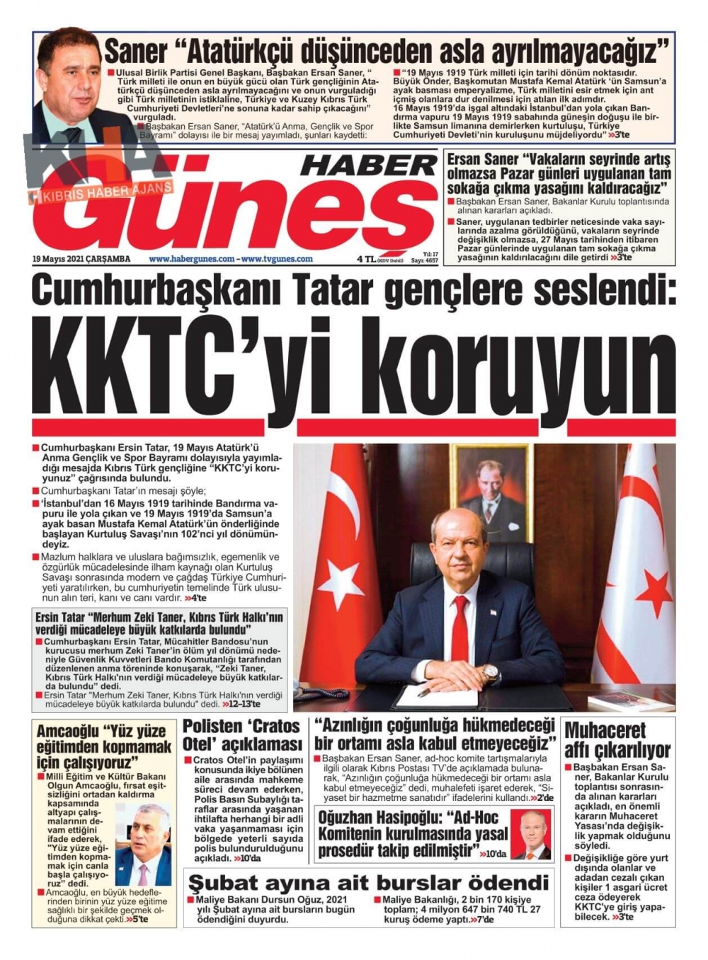 KKTC'de Gazeteler Bugün Ne Manşet Attı? (19 Mayıs 2021) galerisi resim 10