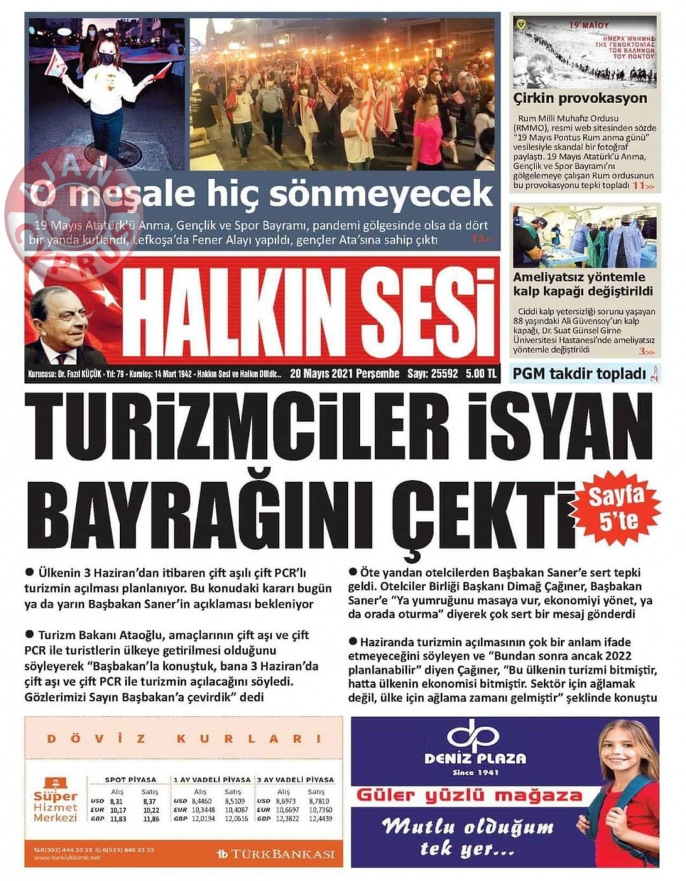 KKTC'de Gazeteler Bugün Ne Manşet Attı? (20 Mayıs 2021) galerisi resim 3