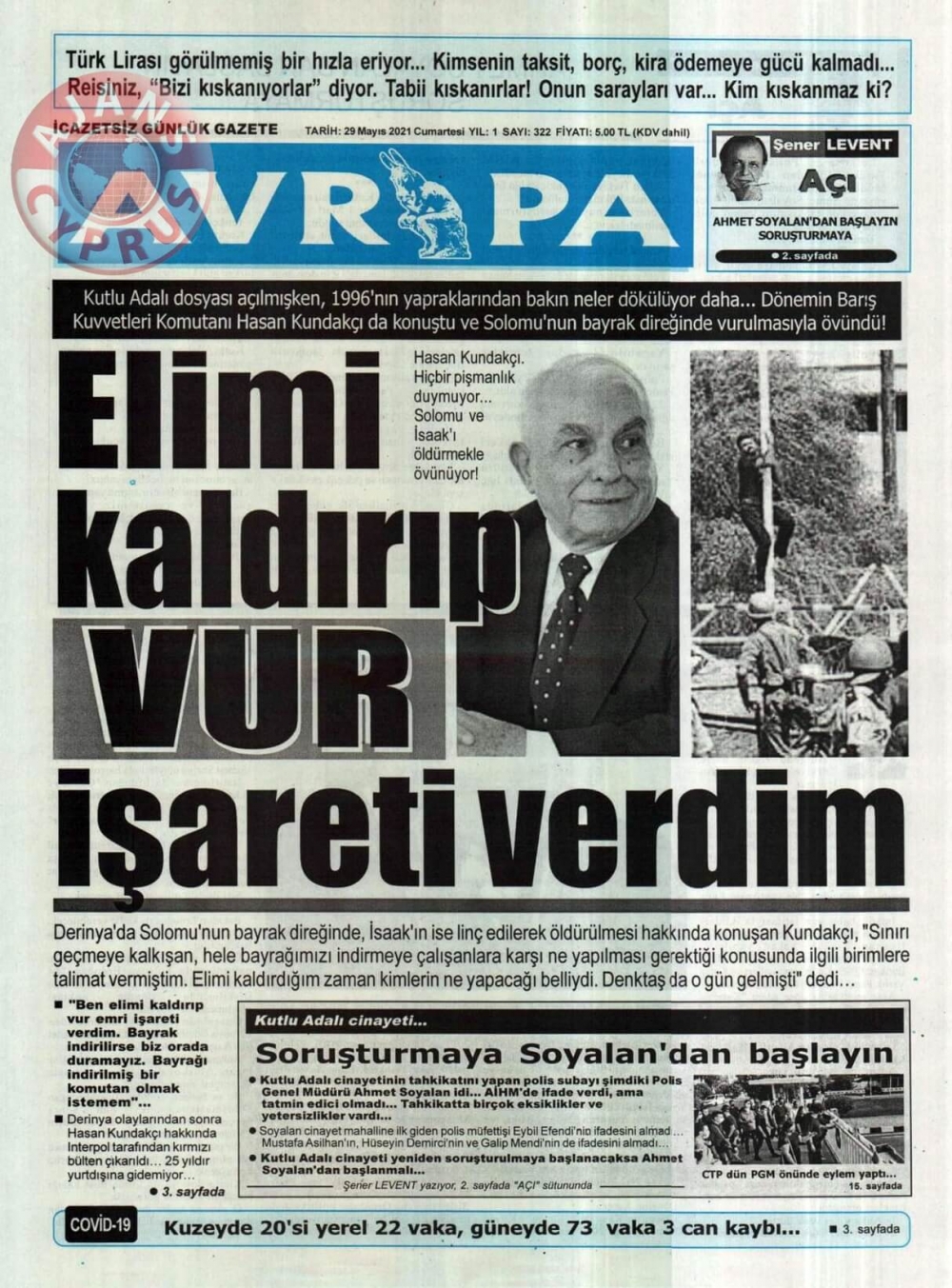 KKTC'de Gazeteler Bugün Ne Manşet Attı? (29 Mayıs 2021) galerisi resim 4