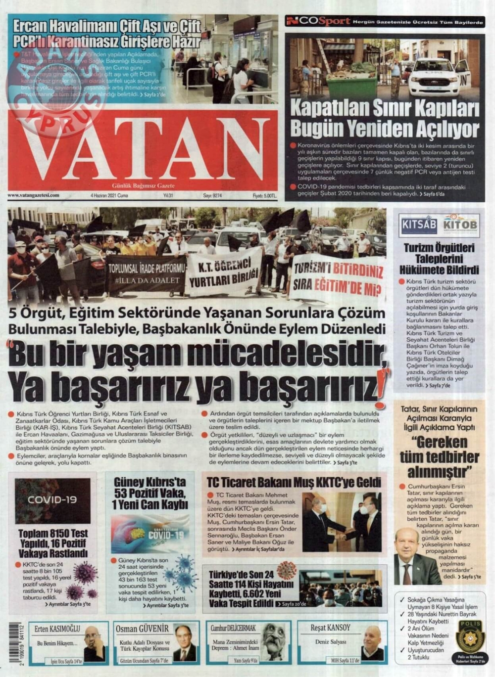 KKTC'de Gazeteler Bugün Ne Manşet Attı? (Detay Gazetesi Bugün Ne Ma galerisi resim 9