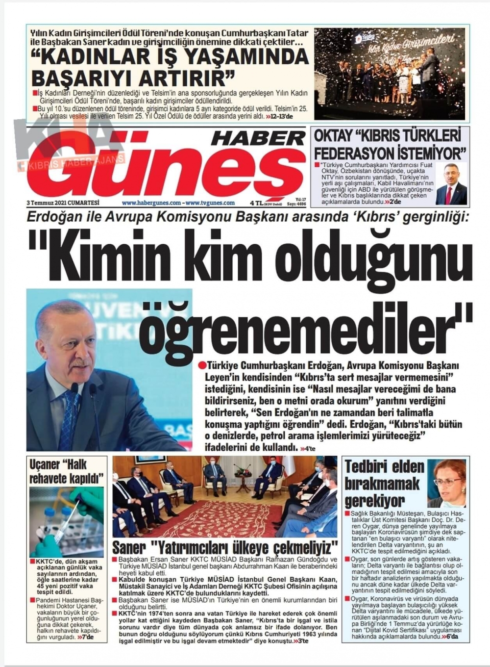 KKTC'de Gazeteler Bugün Ne Manşet Attı? (3 Temmuz 2021) galerisi resim 7