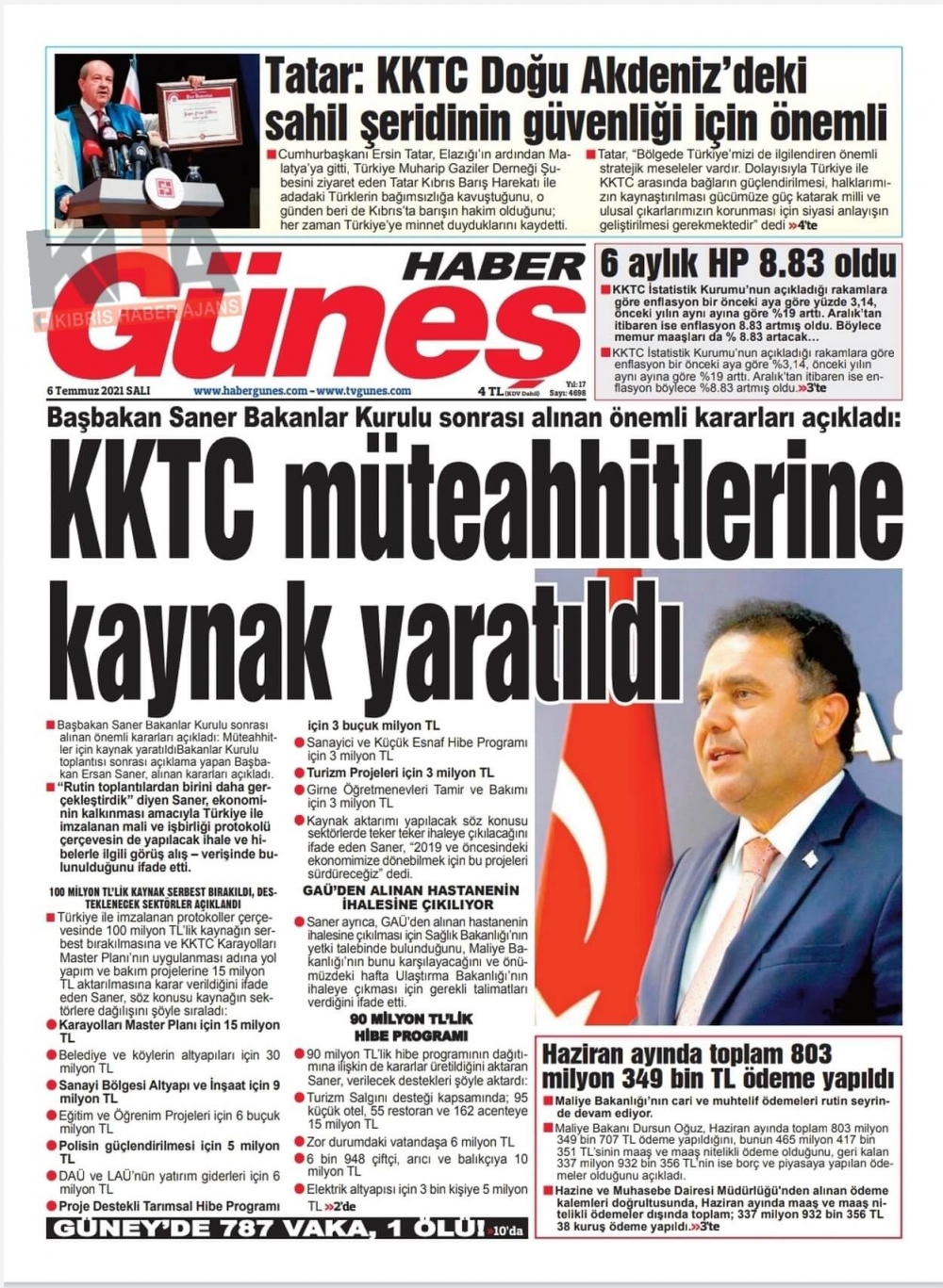 KKTC'de Gazeteler Bugün Ne Manşet Attı? (6 Temmuz 2021) galerisi resim 8