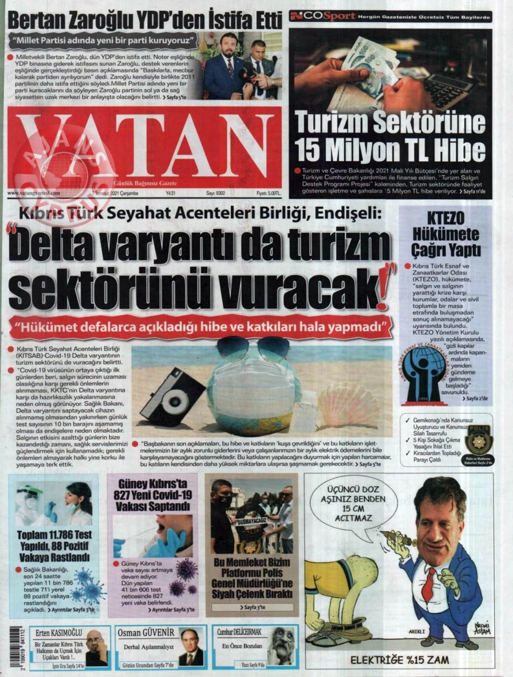 KKTC'de Gazeteler Bugün Ne Manşet Attı? (7 Temmuz 2021) galerisi resim 7