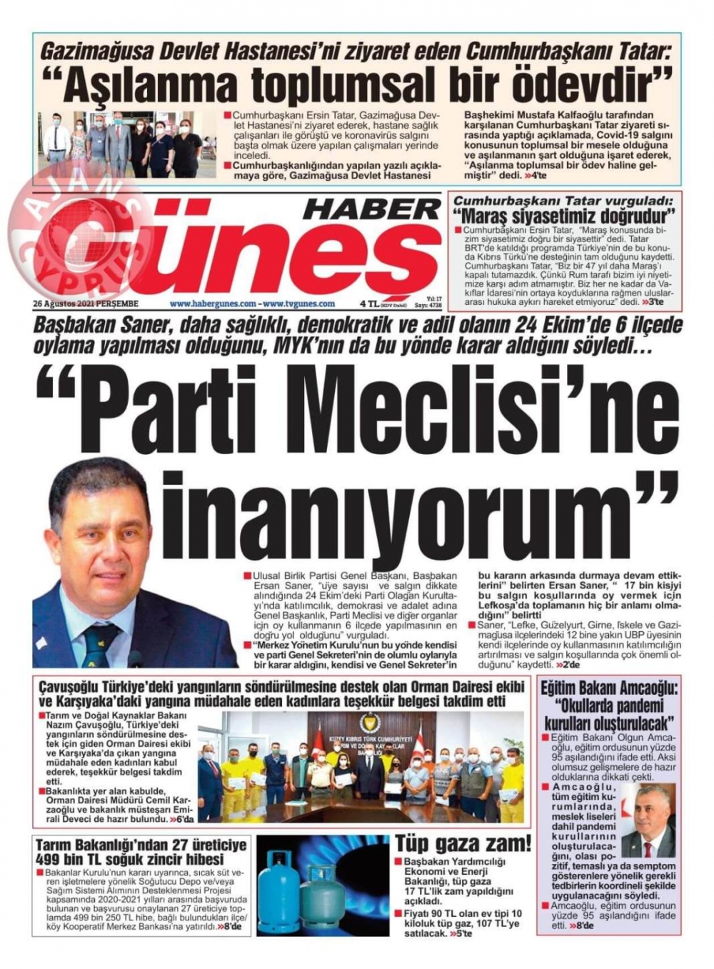 KKTC'de Gazeteler Bugün Ne Manşet Attı? (26 Ağustos 2021) galerisi resim 6