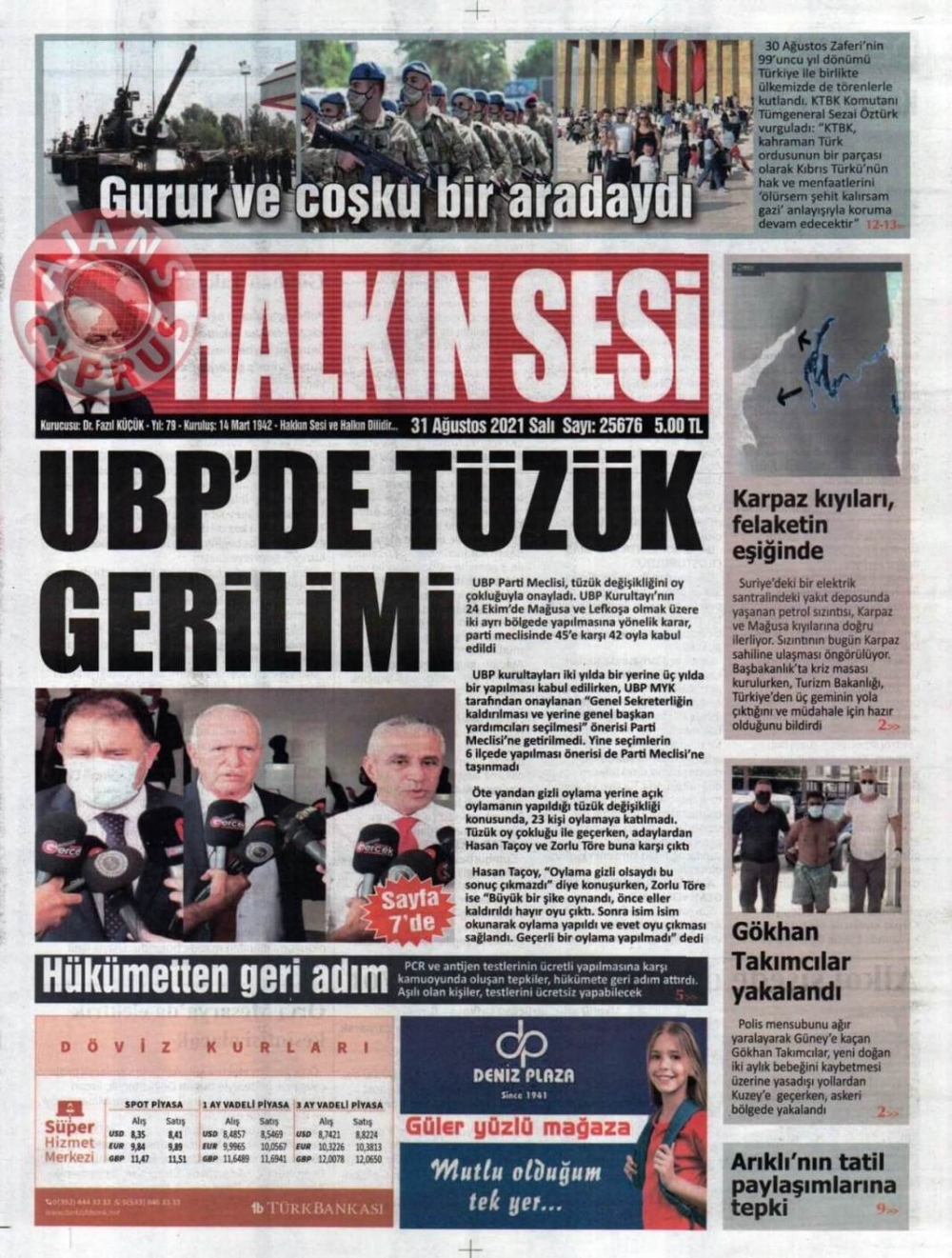 KKTC'de Gazeteler Bugün Ne Manşet Attı? (31 Ağustos 2021) galerisi resim 8