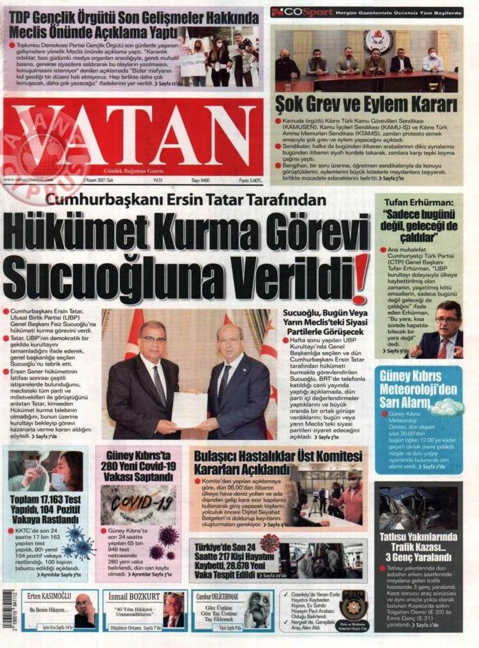 KKTC'de Gazeteler Bugün Ne Manşet Attı? (2 Kasım 2021) galerisi resim 3