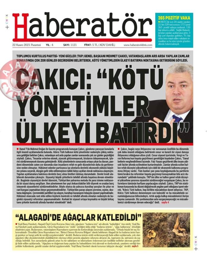 KKTC'de Gazeteler Bugün Ne Manşet Attı? (22 Kasım 2021) galerisi resim 8