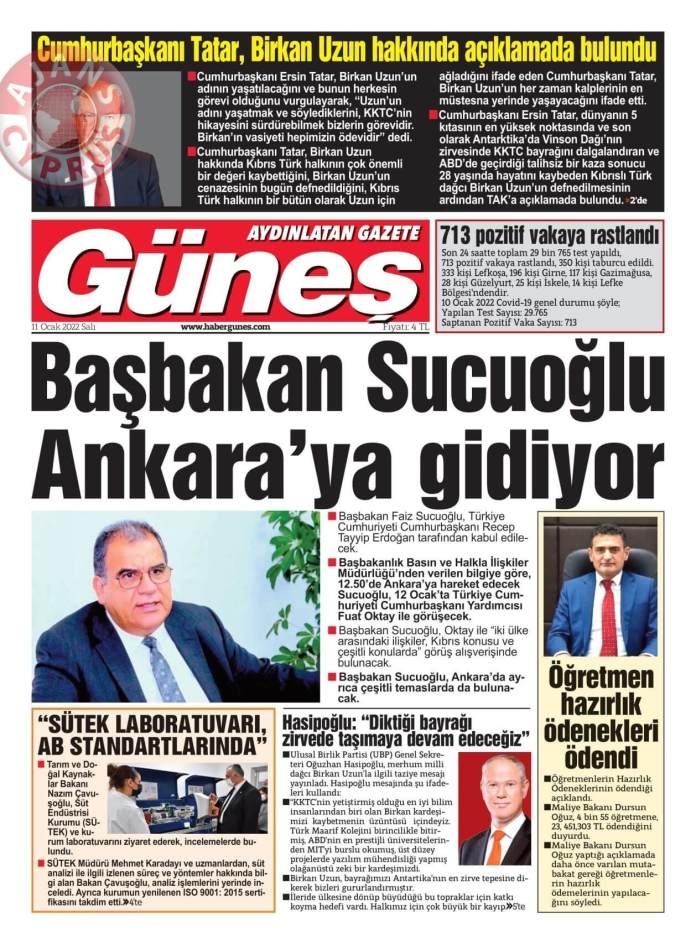 KKTC'de Gazeteler Bugün Ne Manşet Attı? 11 Ocak 2022 galerisi resim 8