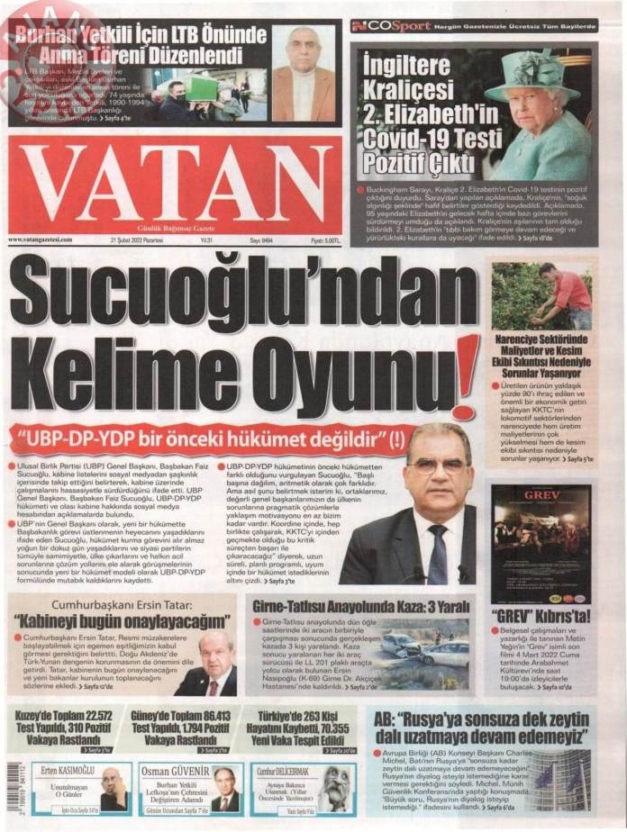 KKTC'de Gazeteler Bugün Ne Manşet Attı? 22 Şubat 2022 galerisi resim 6