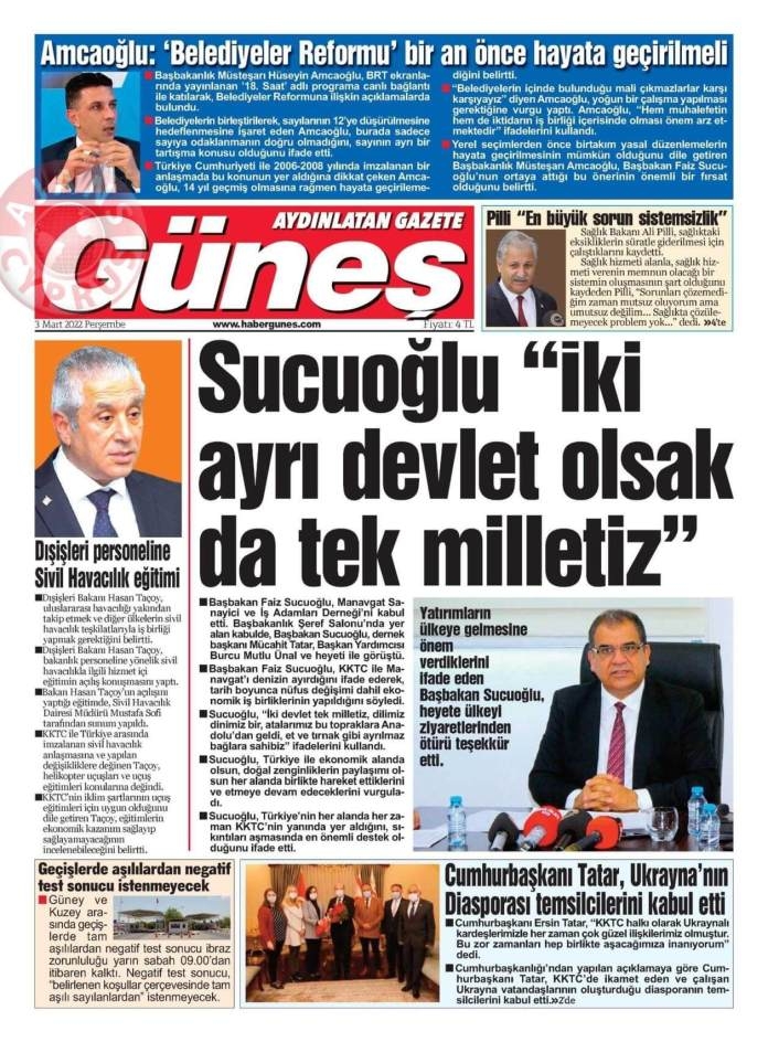 KKTC'de Gazeteler Bugün Ne Manşet Attı? 3 Mart 2022 galerisi resim 9