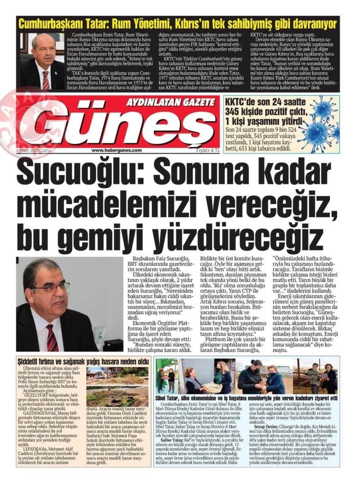 KKTC'de Gazeteler Bugün Ne Manşet Attı? 4 Mart 2022 galerisi resim 8