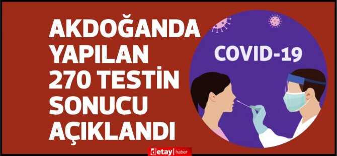 Akdoğan'da yapılan 270 PCR testinin sonucu açıklandı