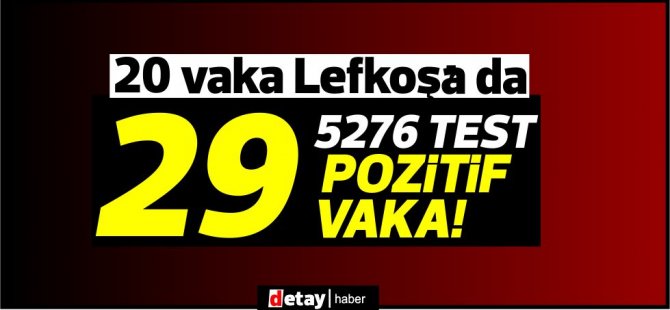 29 pozitif vaka...20 kişi Lefkoşa'dan