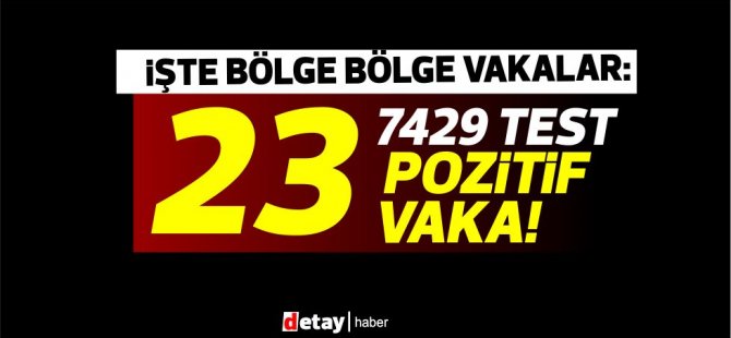 7429 test yapıldı, 15'i yerel 23 pozitif vakaya rastlandı