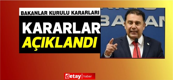 İşte madde madde kararlar