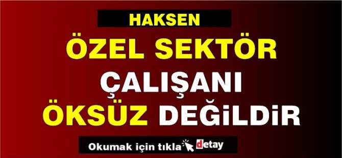 HAKSEN:“Özel Sektör Çalışanı Öksüz Değildir”