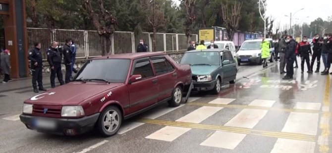 Boşanma davası sonrası,eşinin bulunduğu aracı çarpıp durdurdu,tüfekle ateş etti