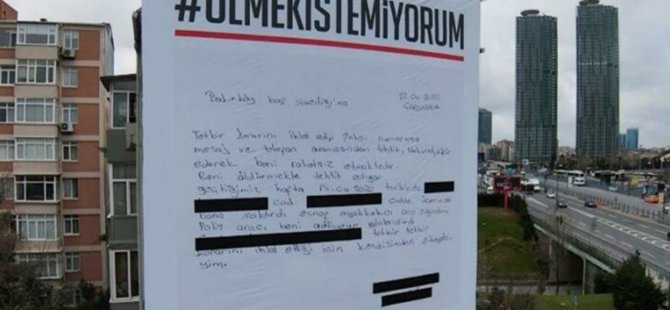 İstanbul’da dev afiş: Ölmek istemiyorum