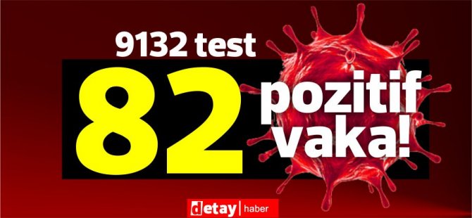 9132 test yapıldı, 51'i yerel 82 pozitif vaka