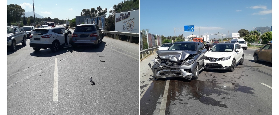 Girne – Alsancak yolunda kaza korkuttu!